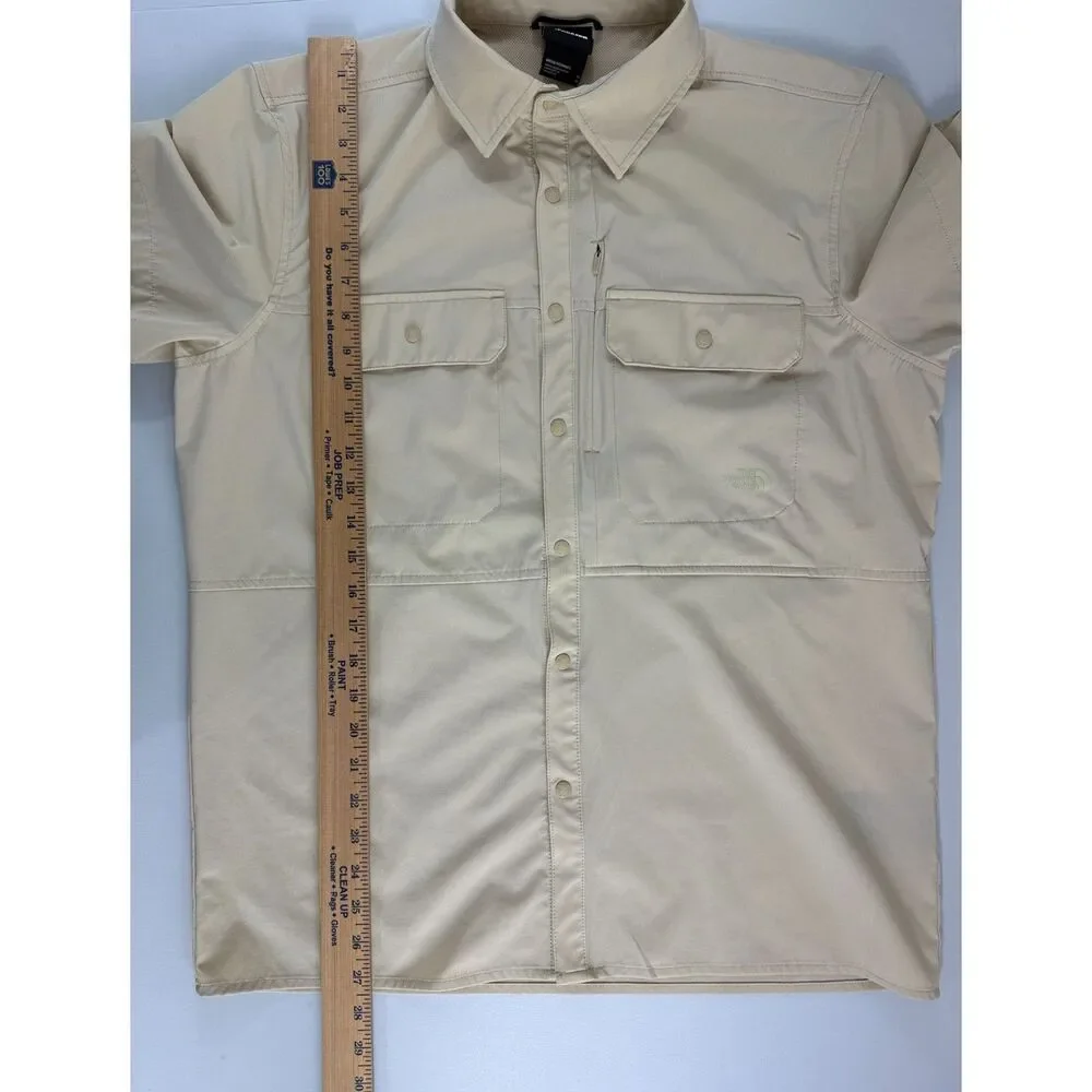 The North Face Sniktau Sun Shirt Mens M Beige UPF 40+ FlashDry Hiking Outdoor